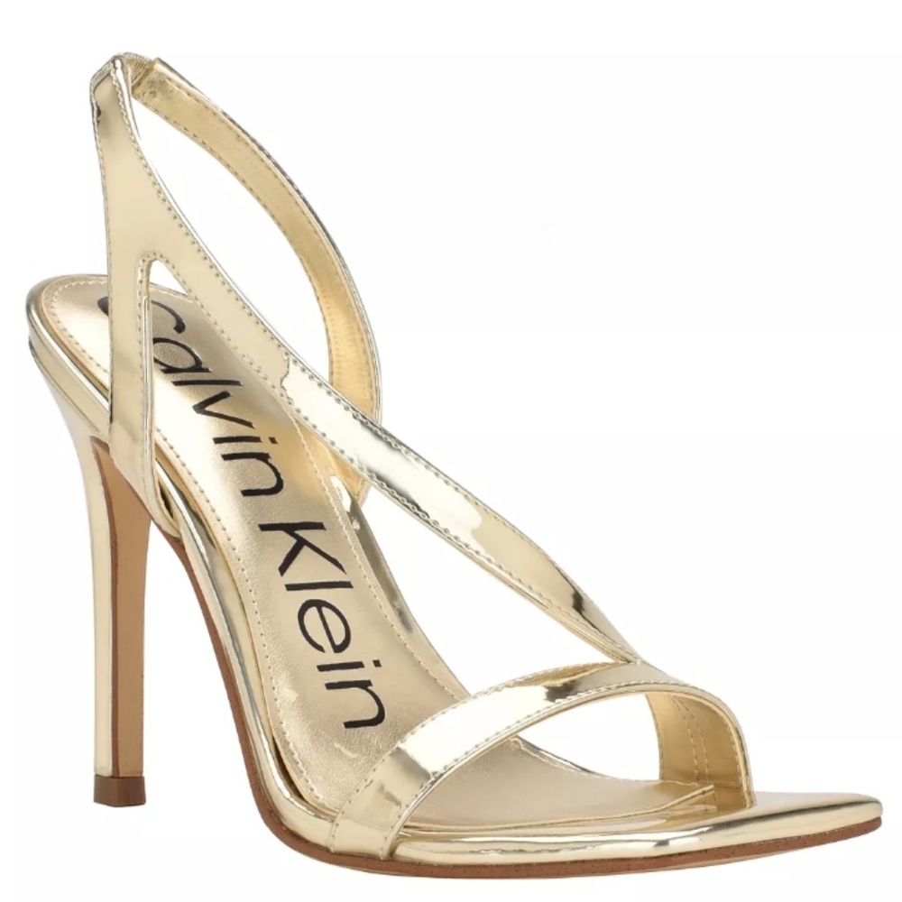 Calvin Klein Tallon Dress Sandals Gold 10 - Picture 1 of 4